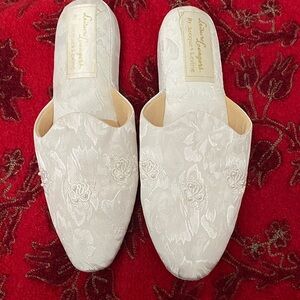 Jacques Levine Elegantly  Floral beaded Mules perfect for wedding